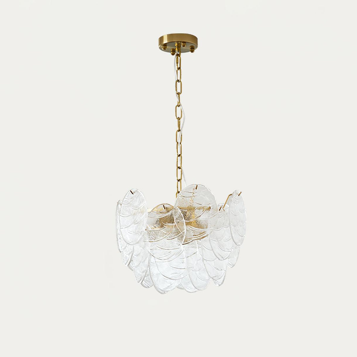 Victorian Disc Chandelier ∅ 15.7″ x H 10.6″ / Dia 40cm x H 27cm / Gold & Clear Chandelier
