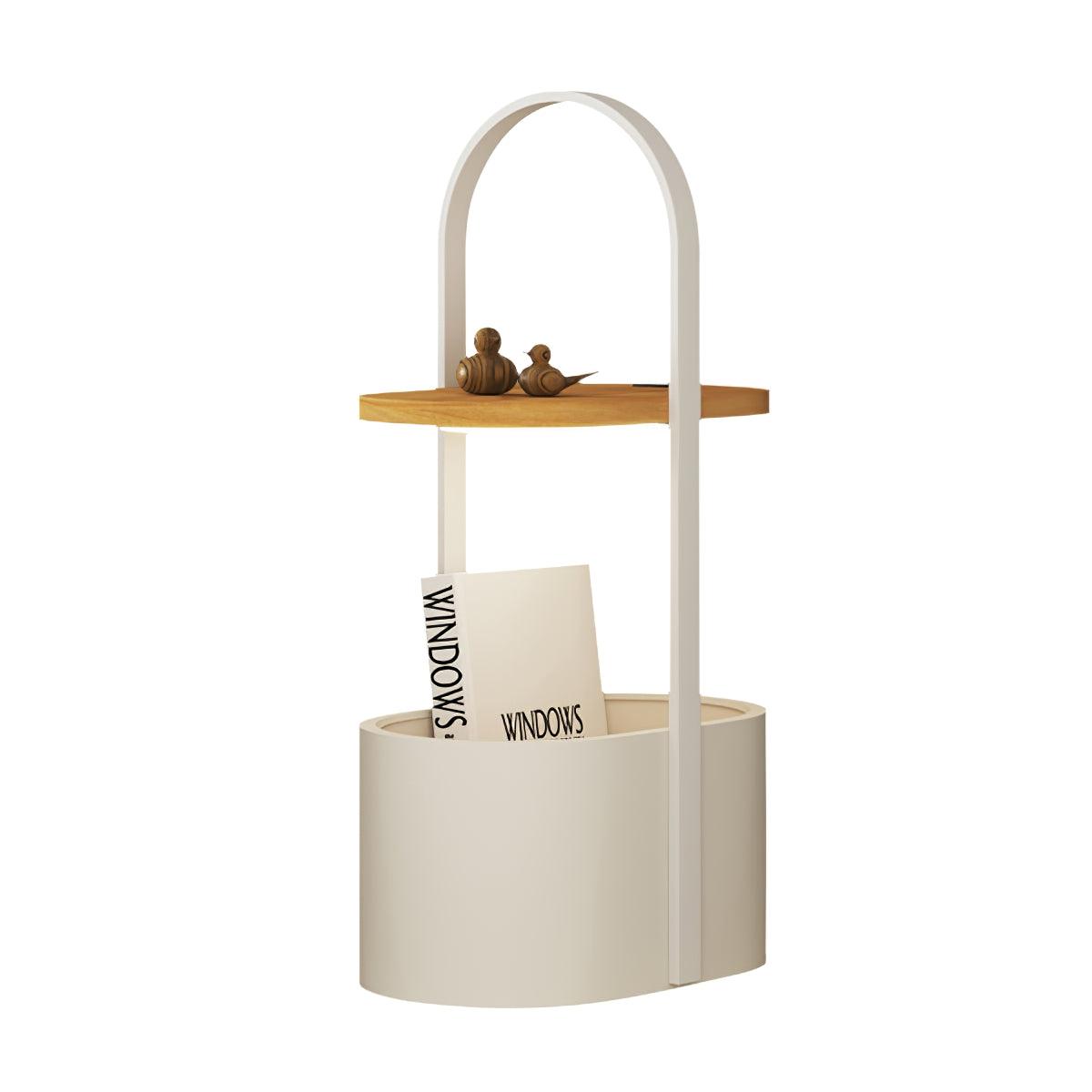Vinda Basket Table Lamp ∅ 15.7″ x H 28.3″ / Dia 40cm x H 72cm / White & Wood Color / US Plug Table lamp