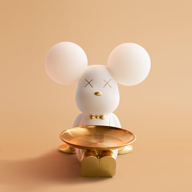 Violent Bear Tray Desk Lamp ? 11.2″ x H 10.2″ / Dia 28.5cm x H 26cm / White + Gold / US plug Table lamp