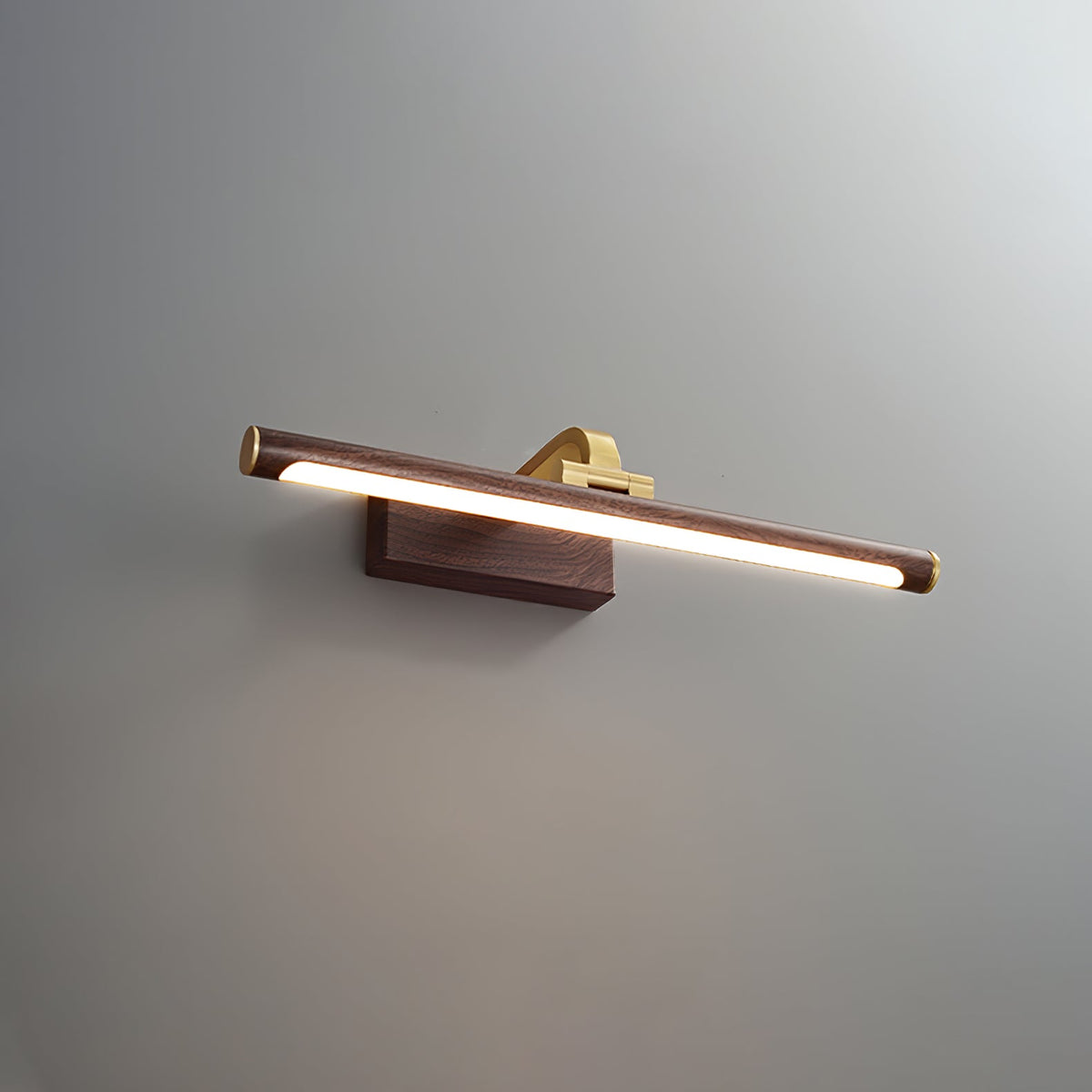 Walnut Color Linear LED Wall Light ? 15.7″ x H 3.3″ / Walnut Color & Warm Light / Single Wall lamp