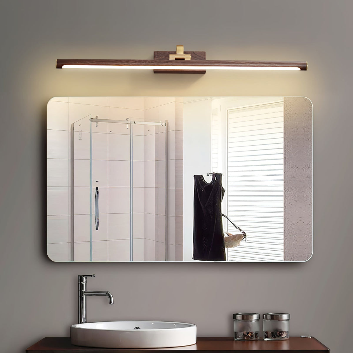 Walnut Color Linear LED Wall Light Wall lamp