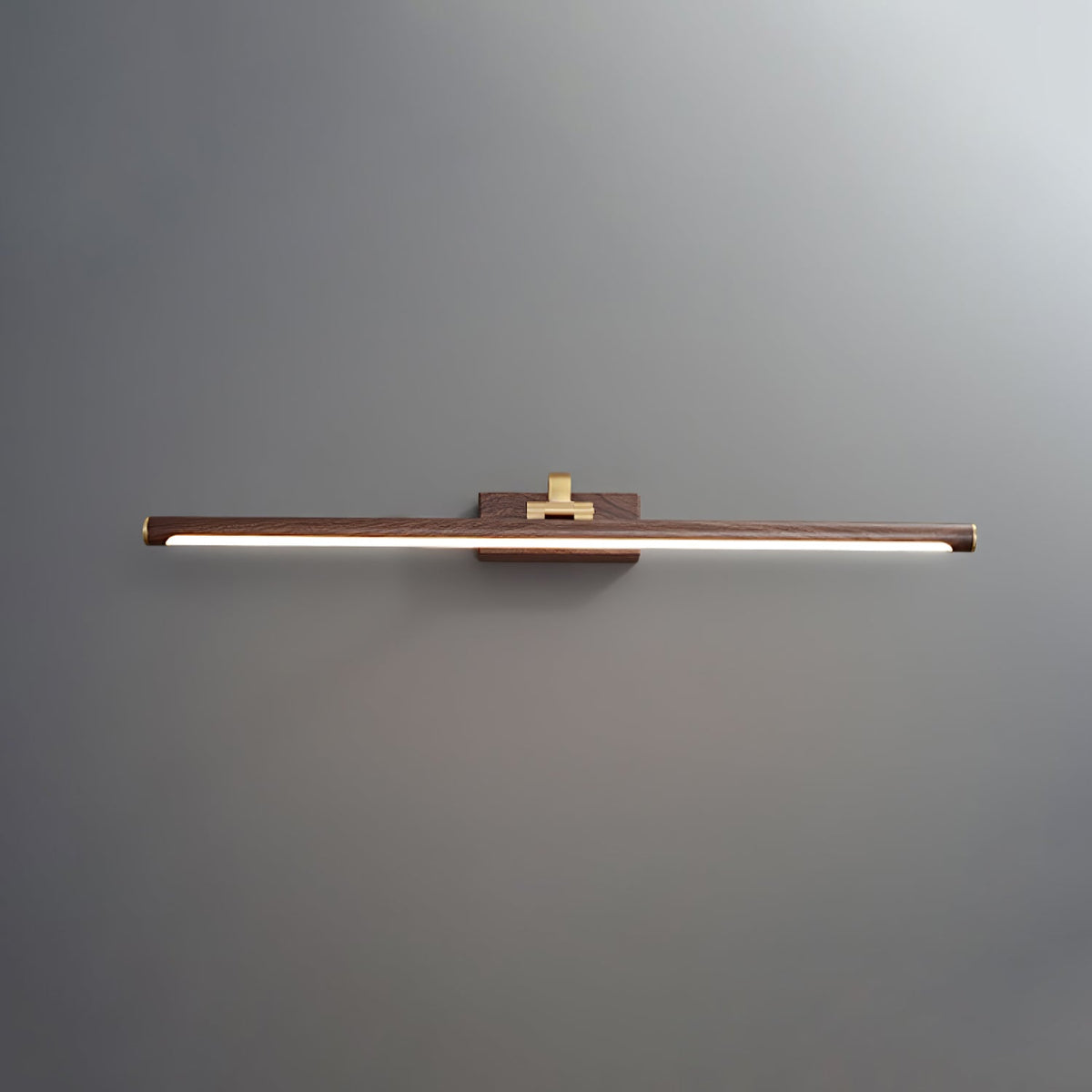 Walnut Color Linear LED Wall Light ? 27.5″ x H 3.3″ / Walnut Color & Warm Light / Single Wall lamp