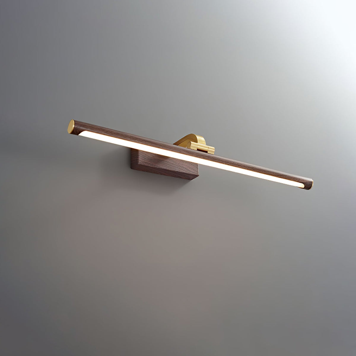 Walnut Color Linear LED Wall Light ? 21.7″ x H 3.3″ / Walnut Color & Warm Light / Single Wall lamp