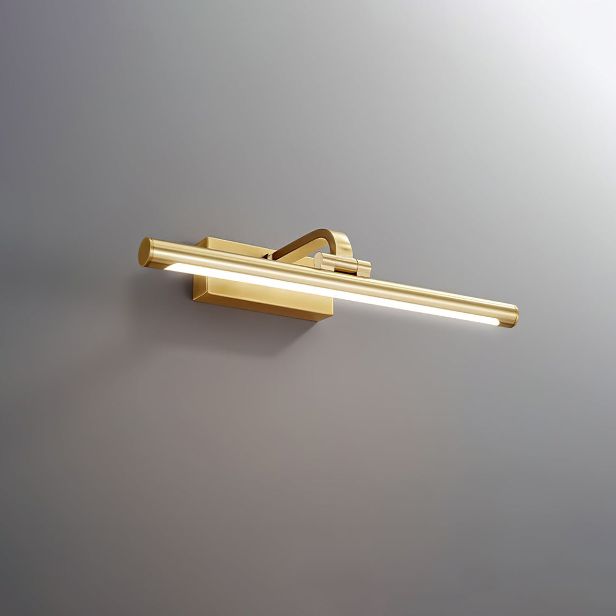 Walnut Color Linear LED Wall Light ? 15.7″ x H 3.3″ / Brass & Warm Light / Single Wall lamp