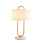 Warner Table Lamp ? 13″ x H 22.8″ / Dia 33cm x H 58cm / Gold & White / US plug Table lamp