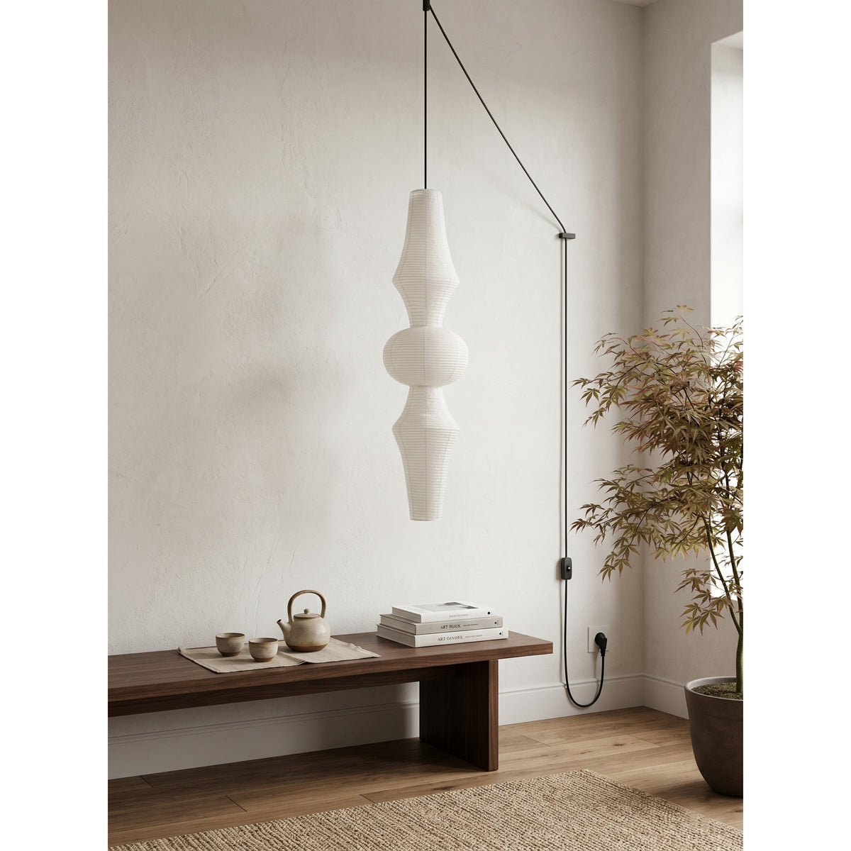 Washi Paper E Pendant Swag Lights
