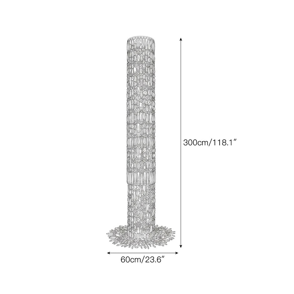 Waterfall Pillar Crystal Chandelier