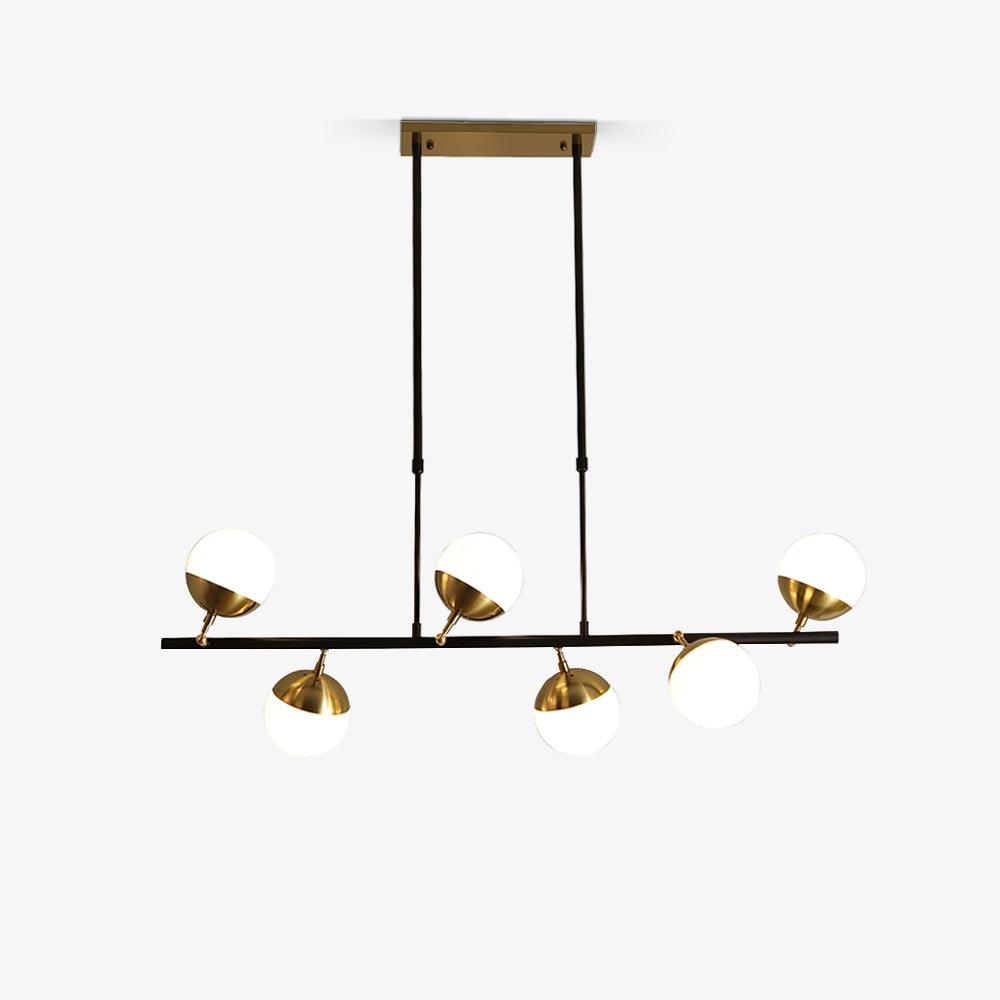 Waverly Restaurant Chandelier 6 Heads L 43.3″ x H 35.4″ / L 110cm x H 90cm / Gold & White Chandelier