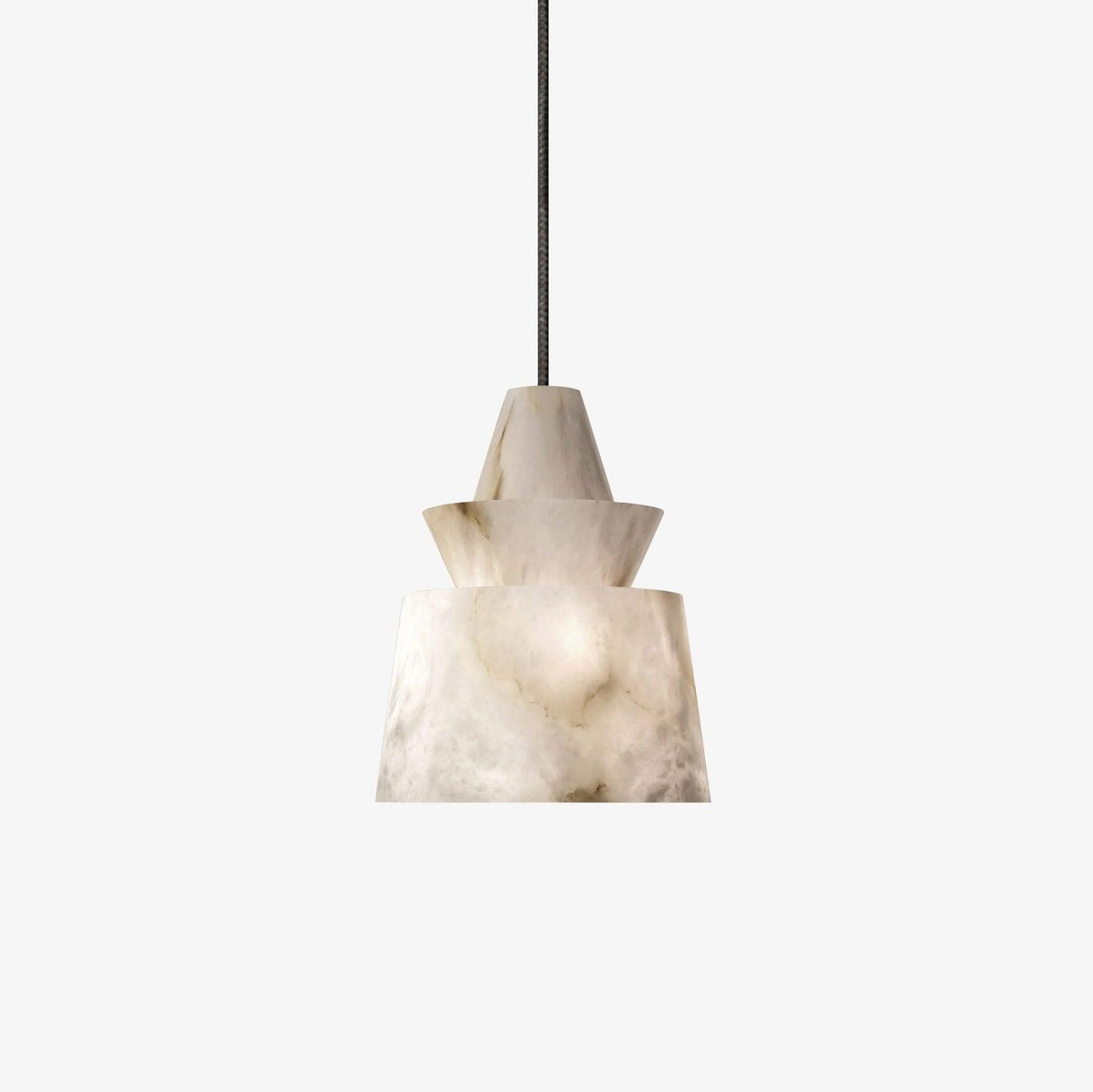 White Alabaster Pendant Light ? 7.1″ x H 8.7″ / Dia 18cm x H 22cm / White Pendant light