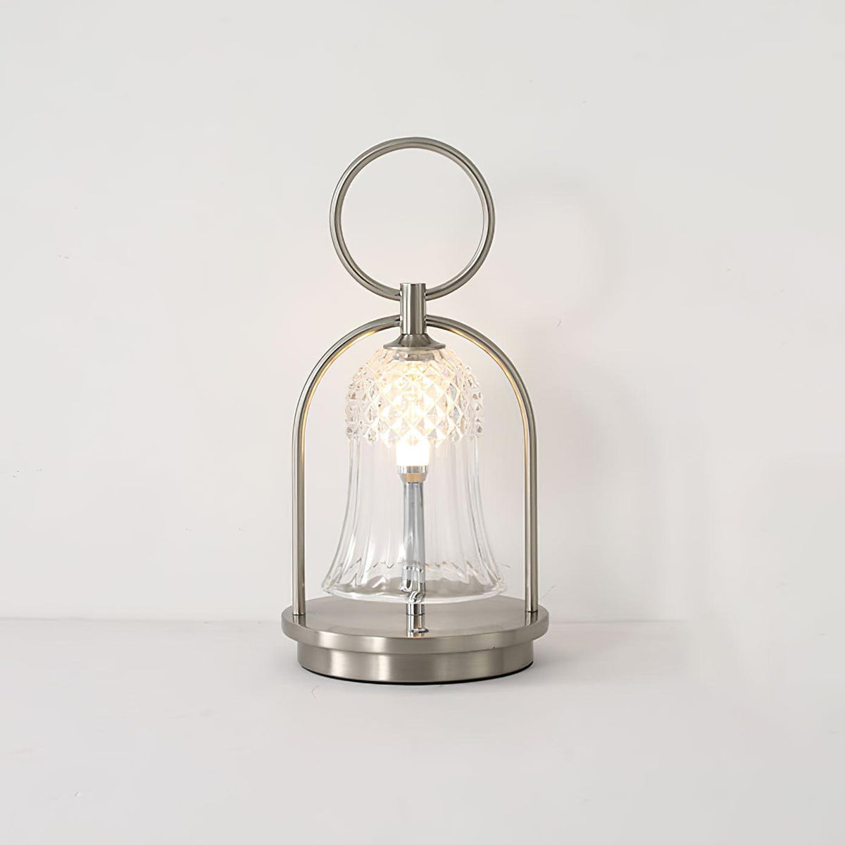 Wind Chime Portable Built-in Battery Table Lamp ∅ 6.2″ x H 12.5″/ Dia 16cm x H 32cm / Clear / Touch Table lamp