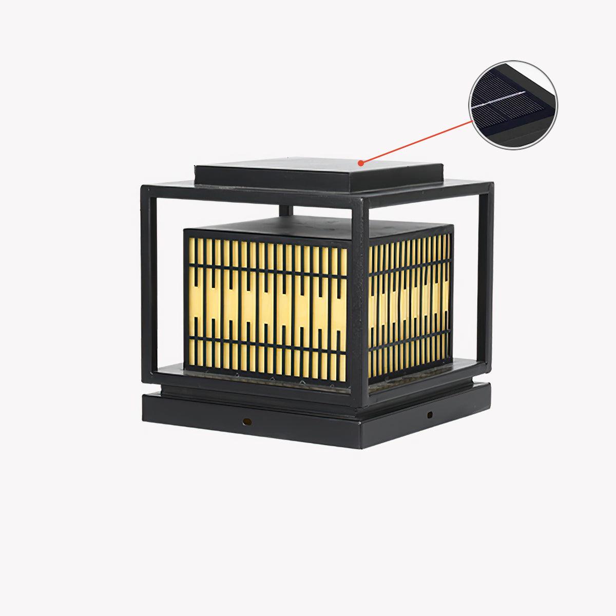 Window Grille Outdoor Post Light L 14.9″ x W 14.9″ x H 11.8″ / L 38cm x W 38cm x H 30cm / Model B: Solar-Powered