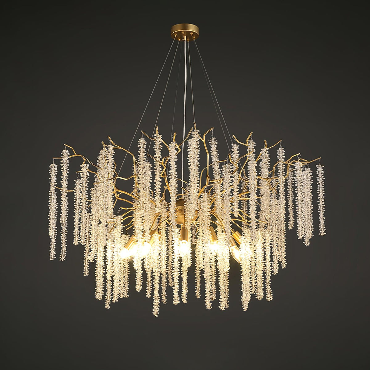 Wisteria Flower Crystal Chandelier ? 31.5″ x H 19.7″ / Dia 80cm x H 50cm / Gold & Clear crystal Chandelier