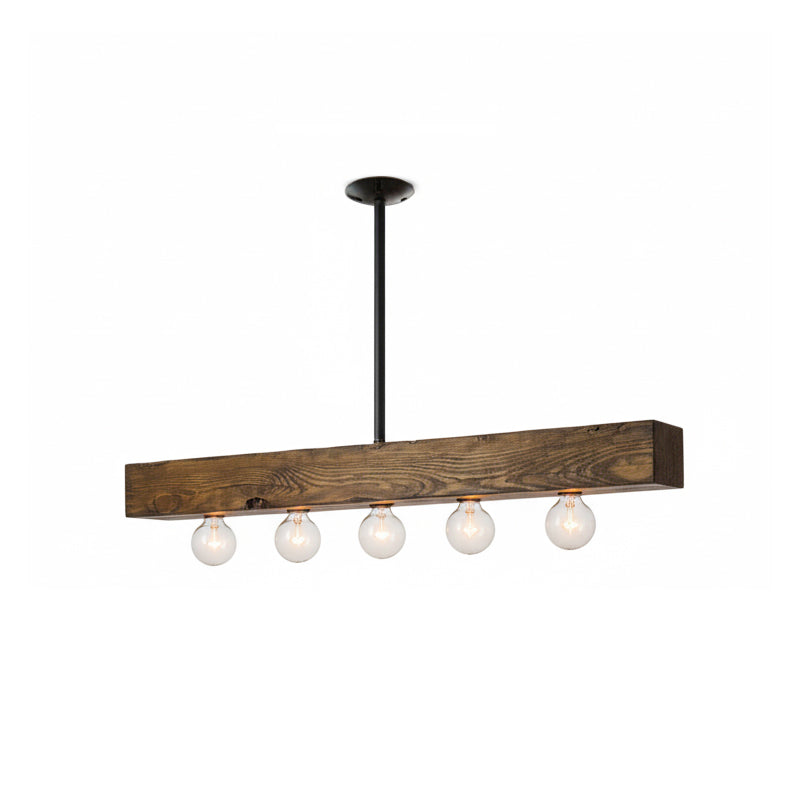 Wood-beam Island Chandelier