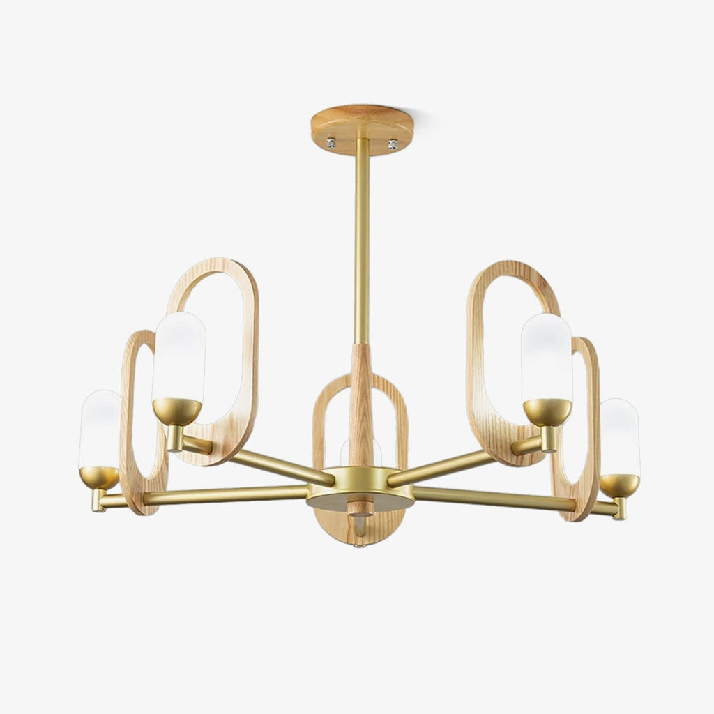 Wood Art Halo Chandelier Chandelier
