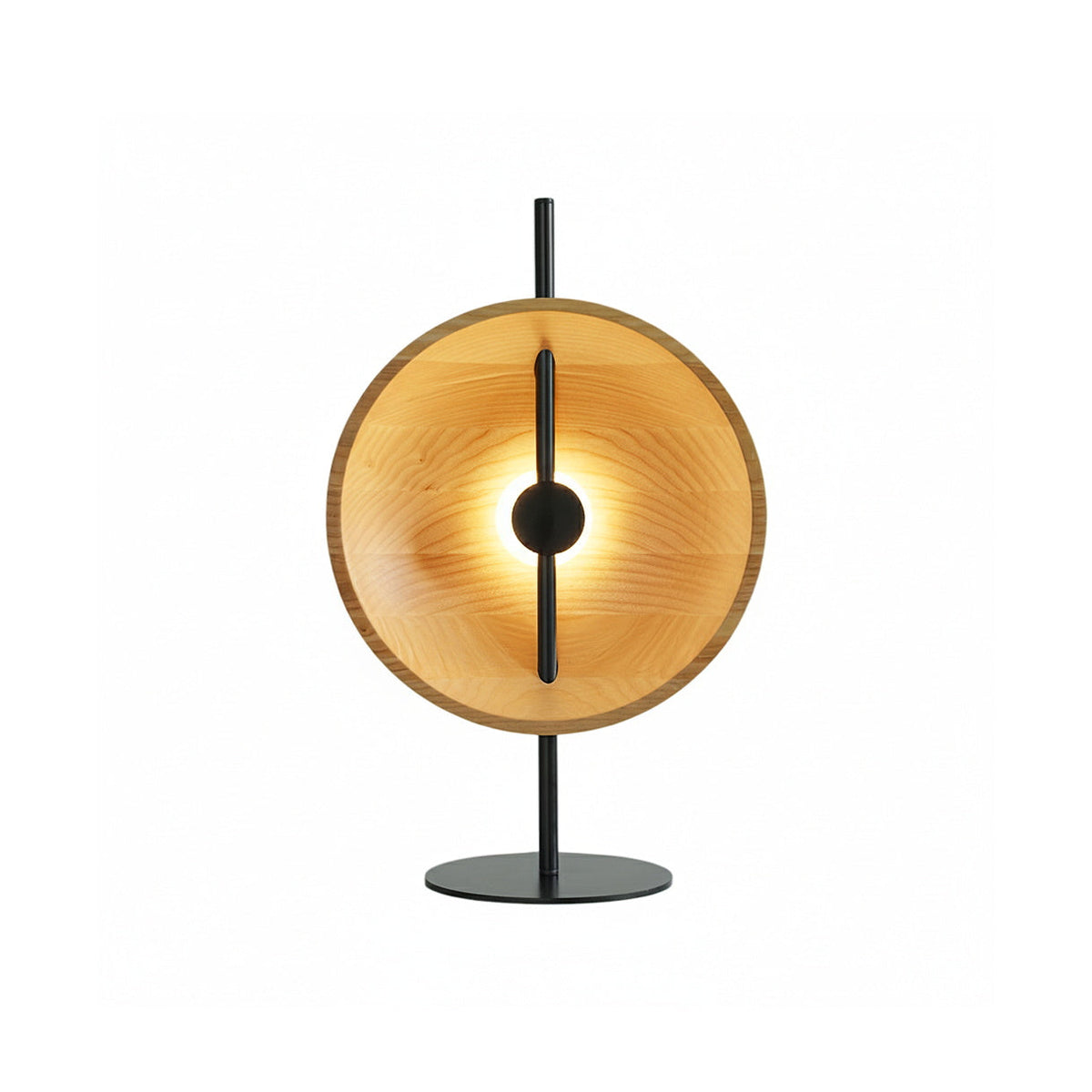 Wood Disc Table Lamp