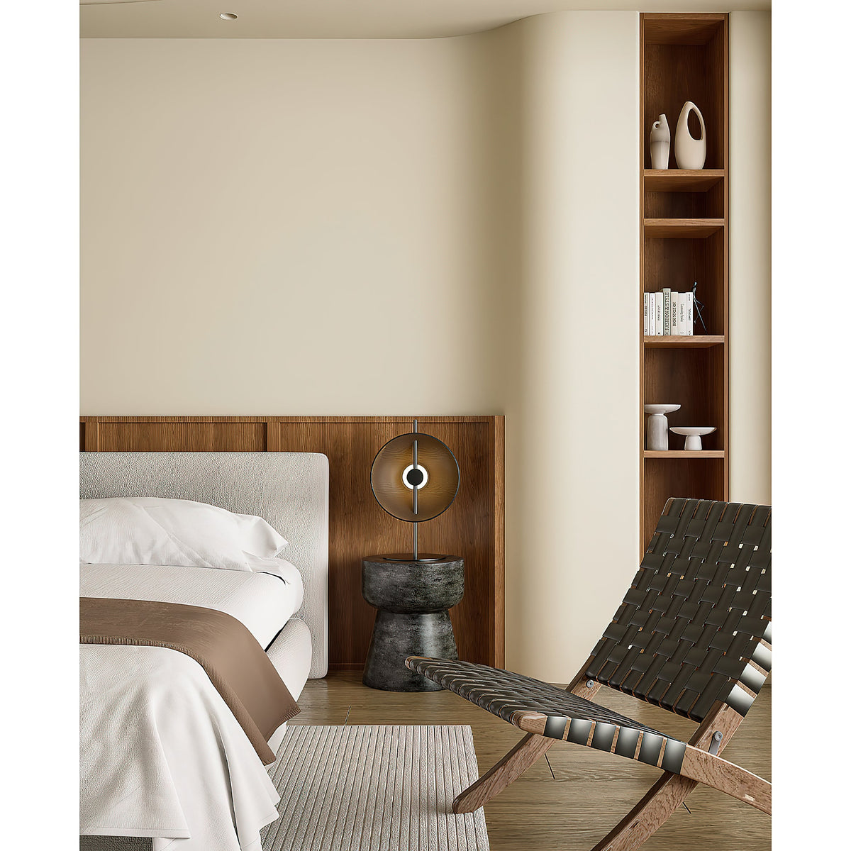 Wood Disc Table Lamp