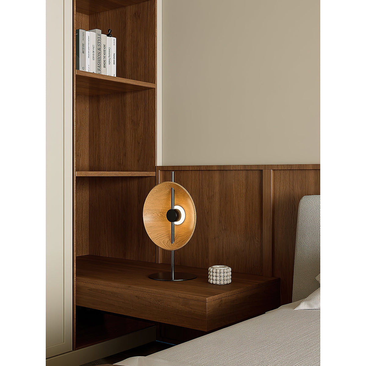 Wood Disc Table Lamp