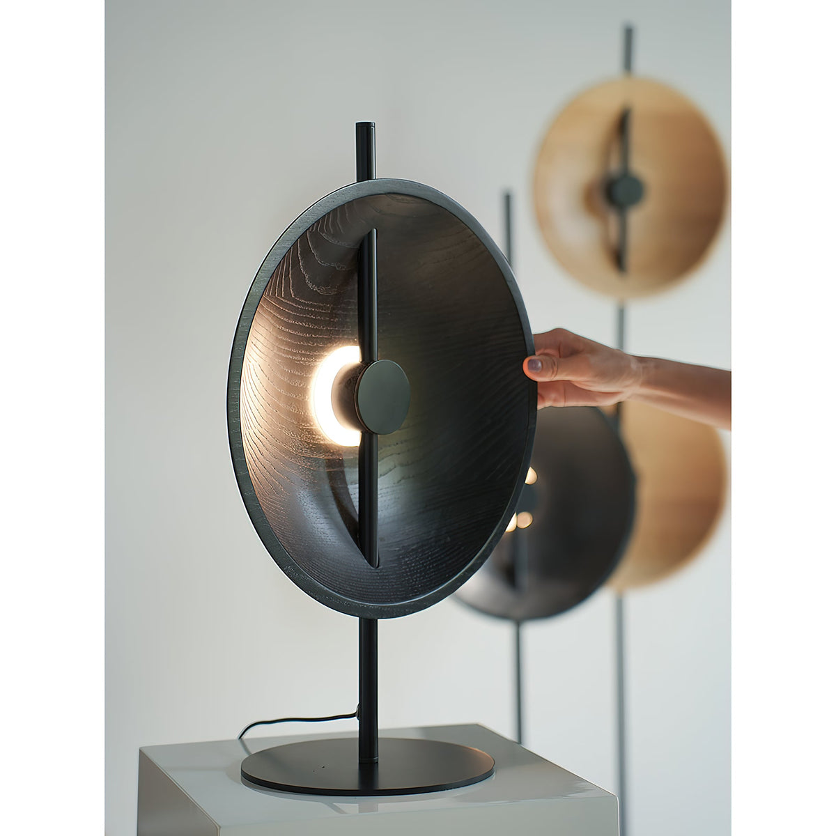 Wood Disc Table Lamp