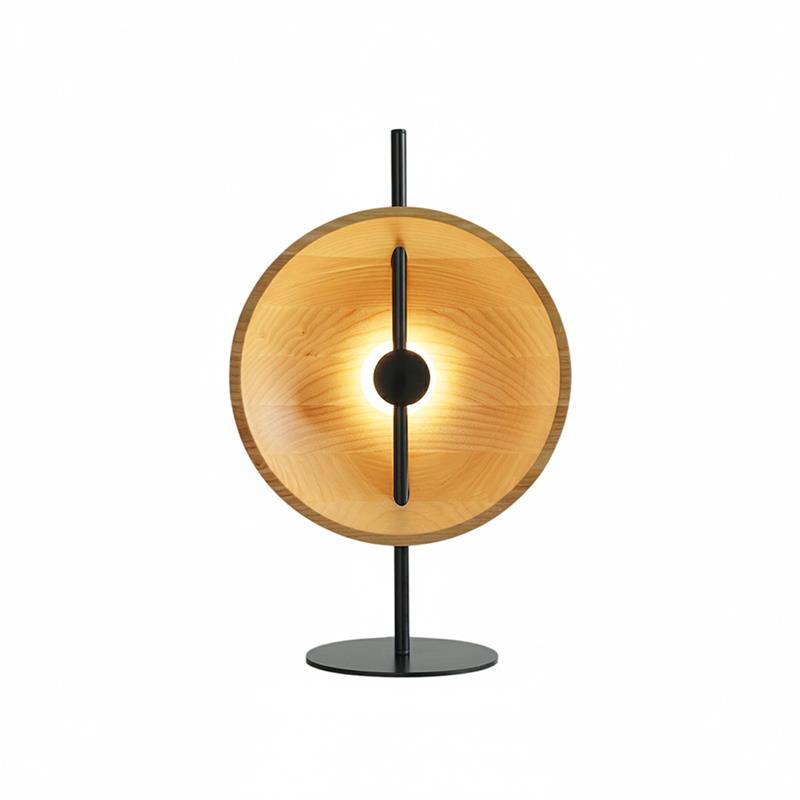 Wood Disc Table Lamp
