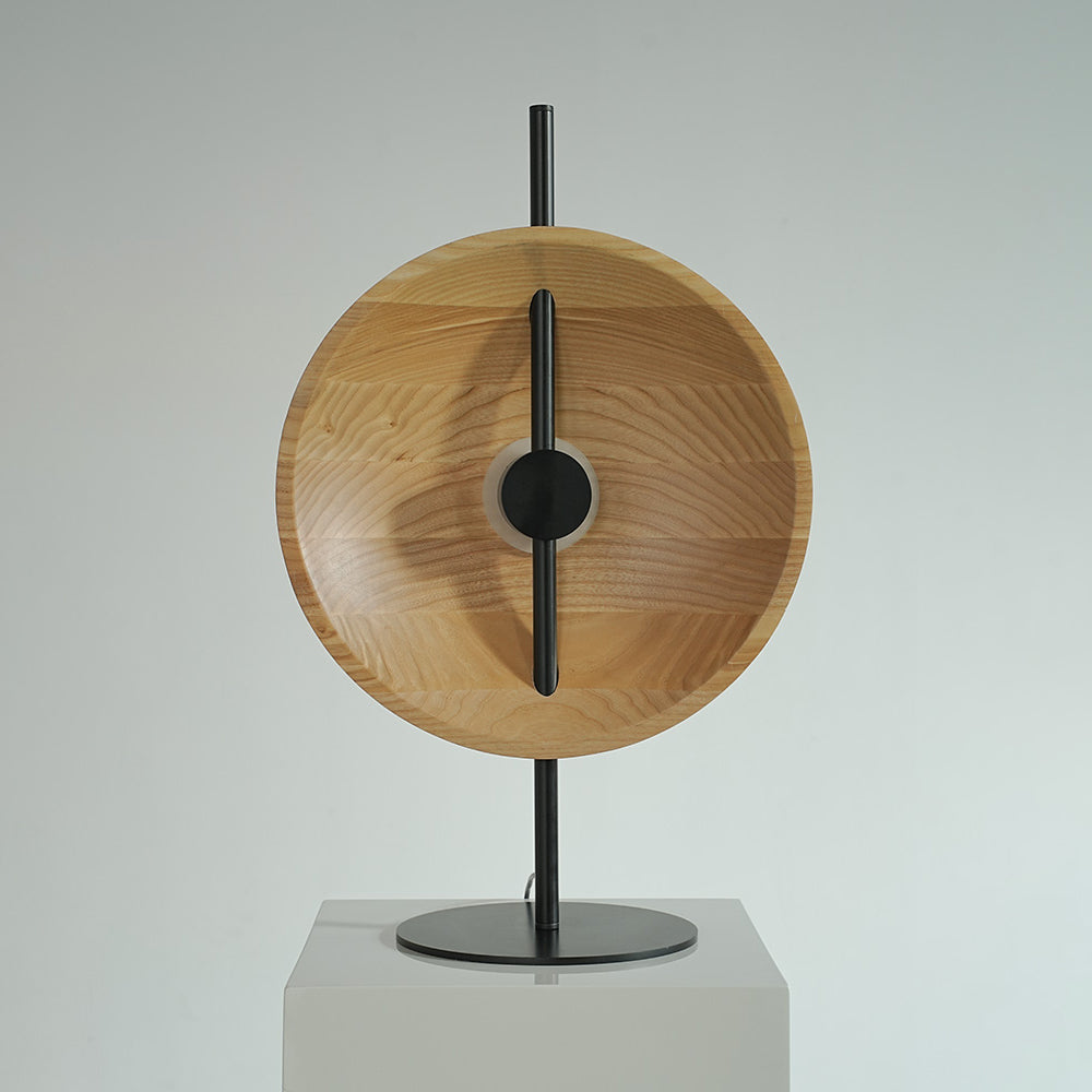 Wood Disc Table Lamp