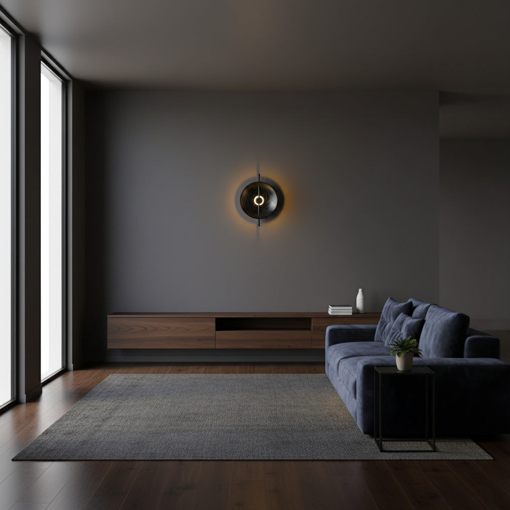 Wood Disc Wall Lamp
