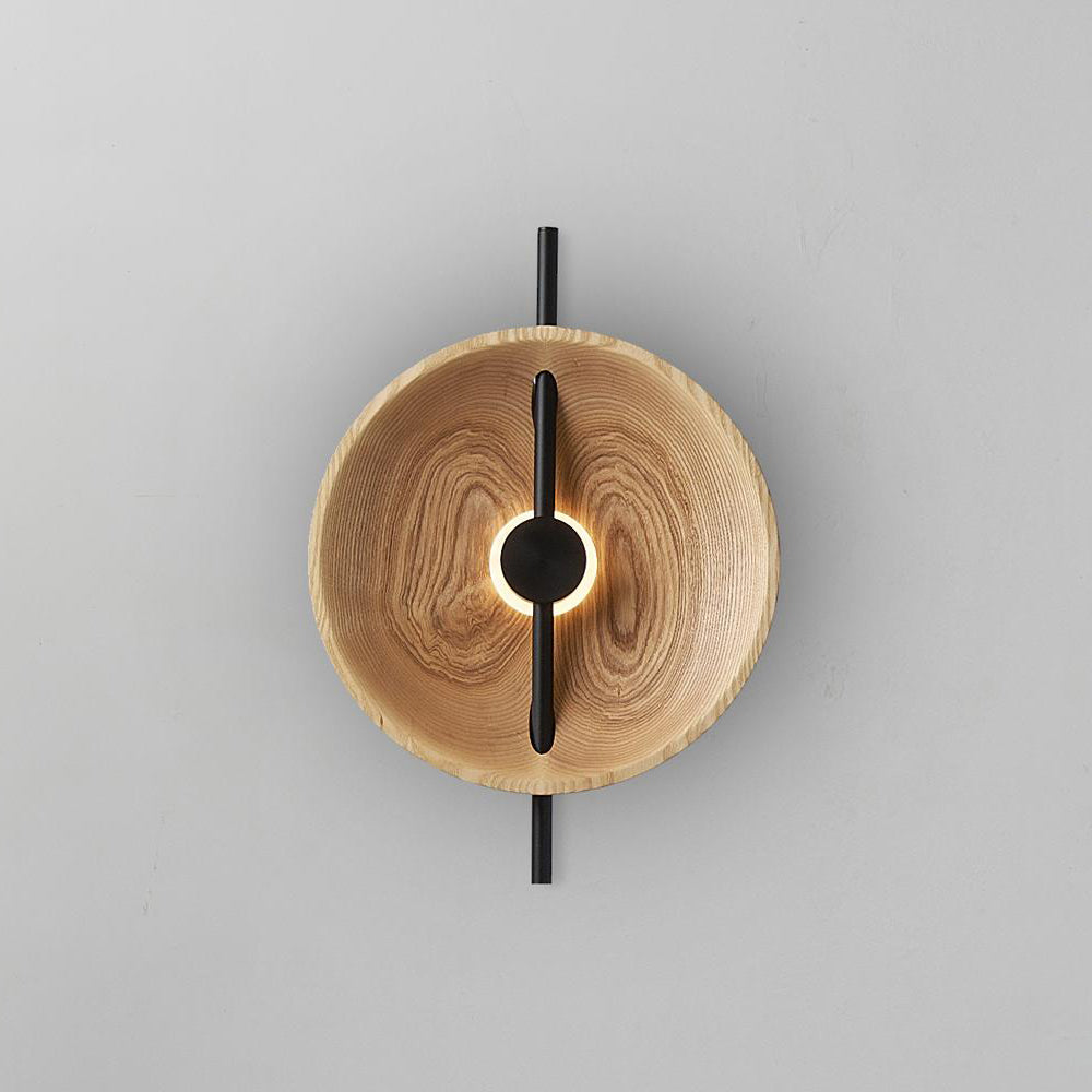 Wood Disc Wall Lamp