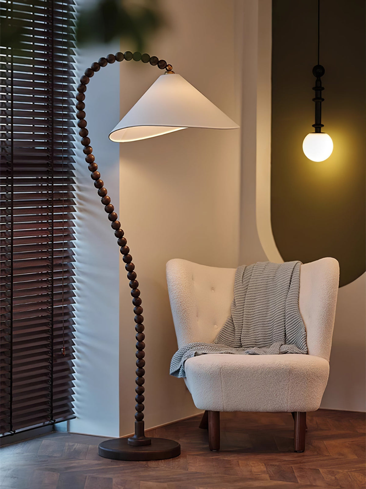 Wooden Bead Floor Lamp Floor lamp