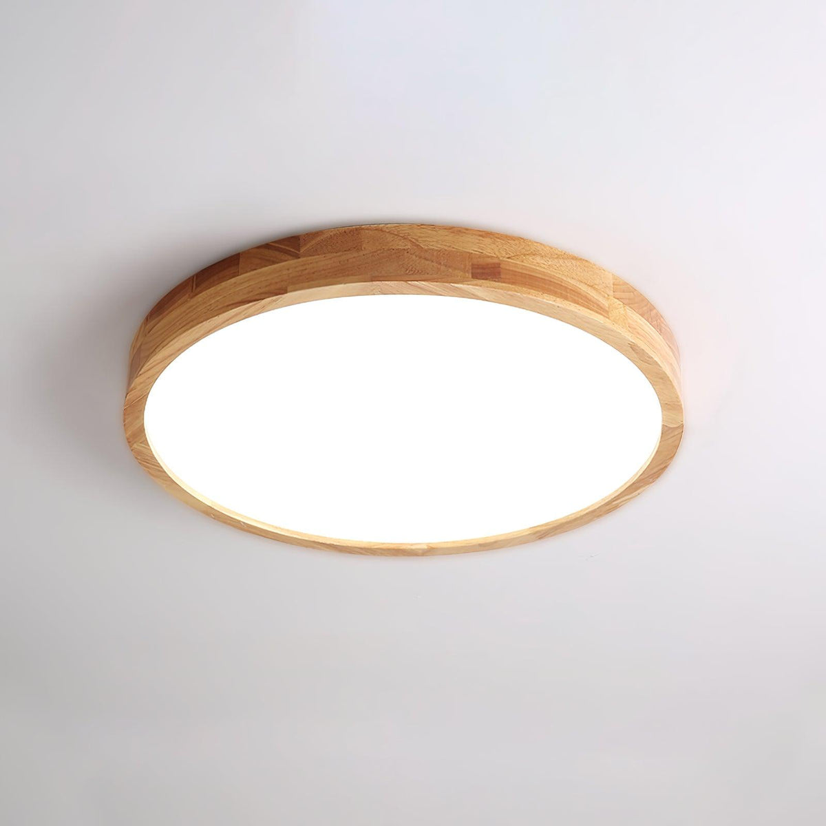 Wooden Geometric Ceiling Light Circle Size: ? 19.7″ x H 2.7″ / Dia 50cm x H 6cm / Wood color / Warm White Ceiling lamp