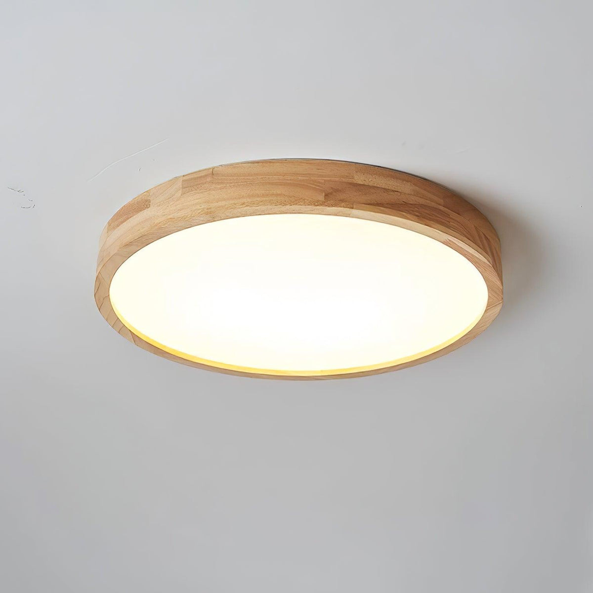 Wooden Geometric Ceiling Light Circle Size: ? 19.7″ x H 2.7″ / Dia 50cm x H 6cm / Wood color / Cool White Ceiling lamp