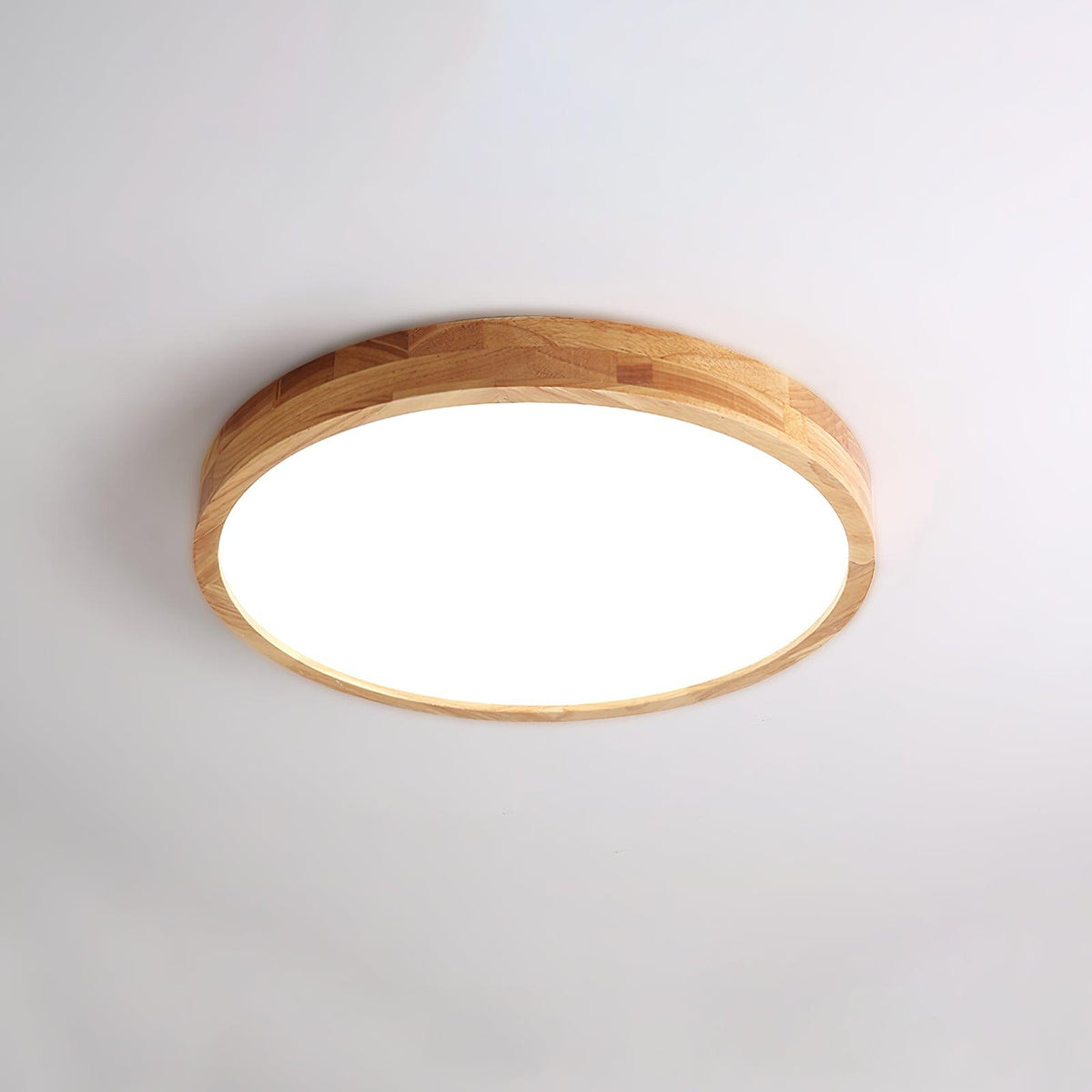 Wooden Geometric Ceiling Light Circle Size: ? 15.7″ x H 2.7″ / Dia 40cm x H 6cm / Wood color / Warm White Ceiling lamp