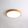 Wooden Geometric Ceiling Light Circle Size: ? 11.8″ x H 2.7″ / Dia 30cm x H 6cm / Wood color / Warm White Ceiling lamp
