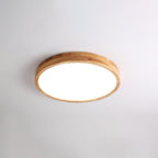 Wooden Geometric Ceiling Light Circle Size: ? 11.8″ x H 2.7″ / Dia 30cm x H 6cm / Wood color / Warm White Ceiling lamp