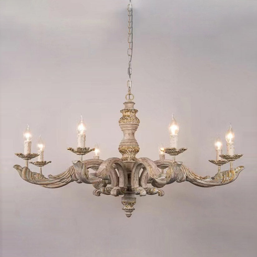 Wooden Roman Column Chandelier
