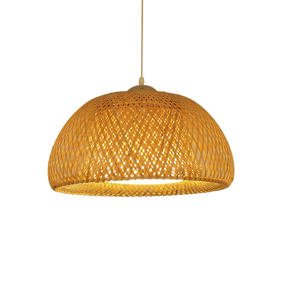 Zenith Bamboo Pendant Light ? 24.4″ x H 11.4″ / Dia 62cm x H 29cm / Chrome & Natural rattan Pendant light