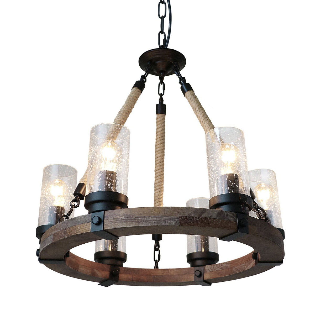 Zora Wagon Wheel Chandelier