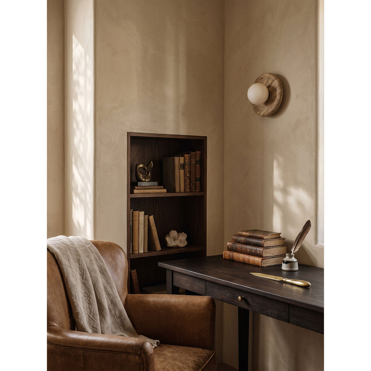 Apricity Travertine Wall Lamp