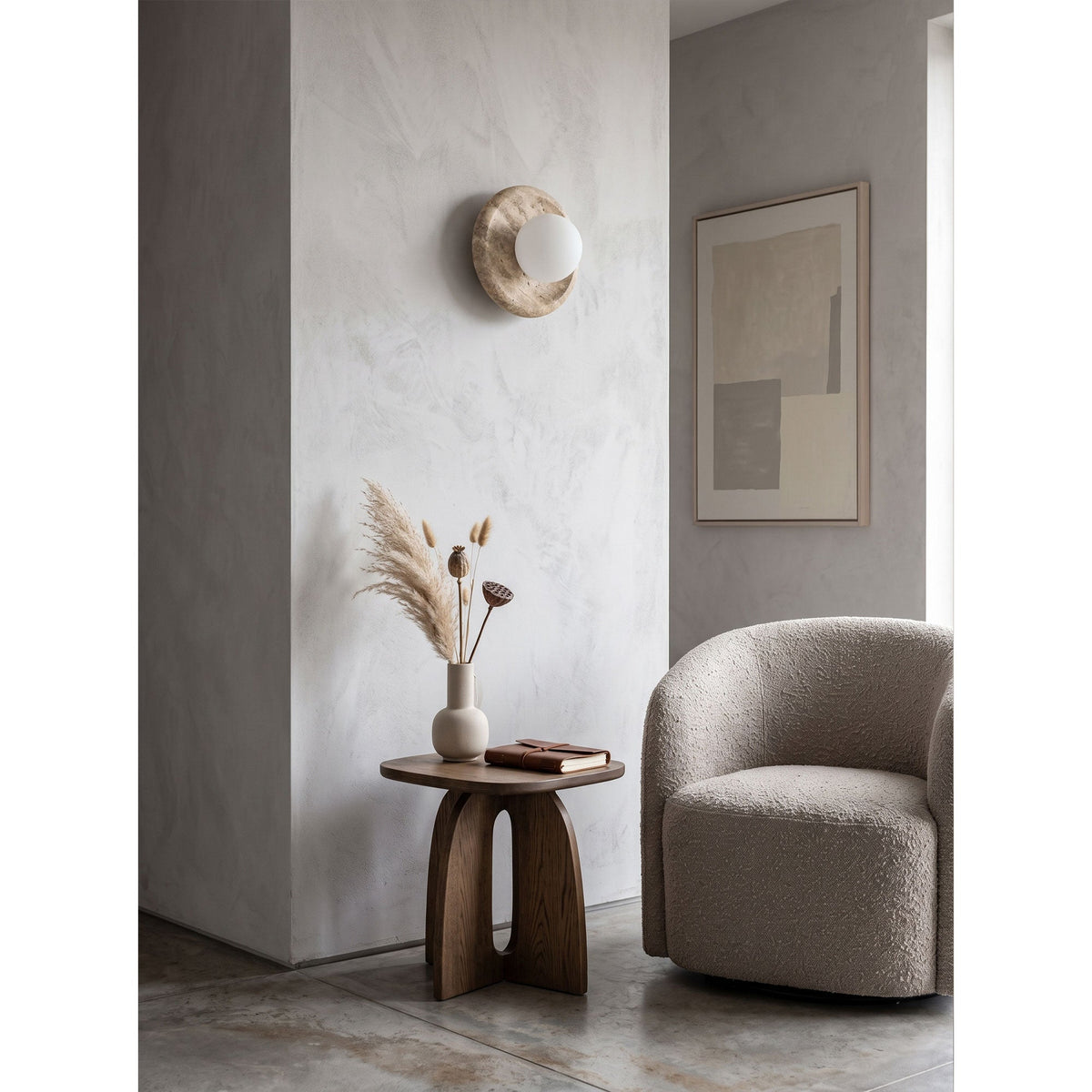 Apricity Travertine Wall Lamp