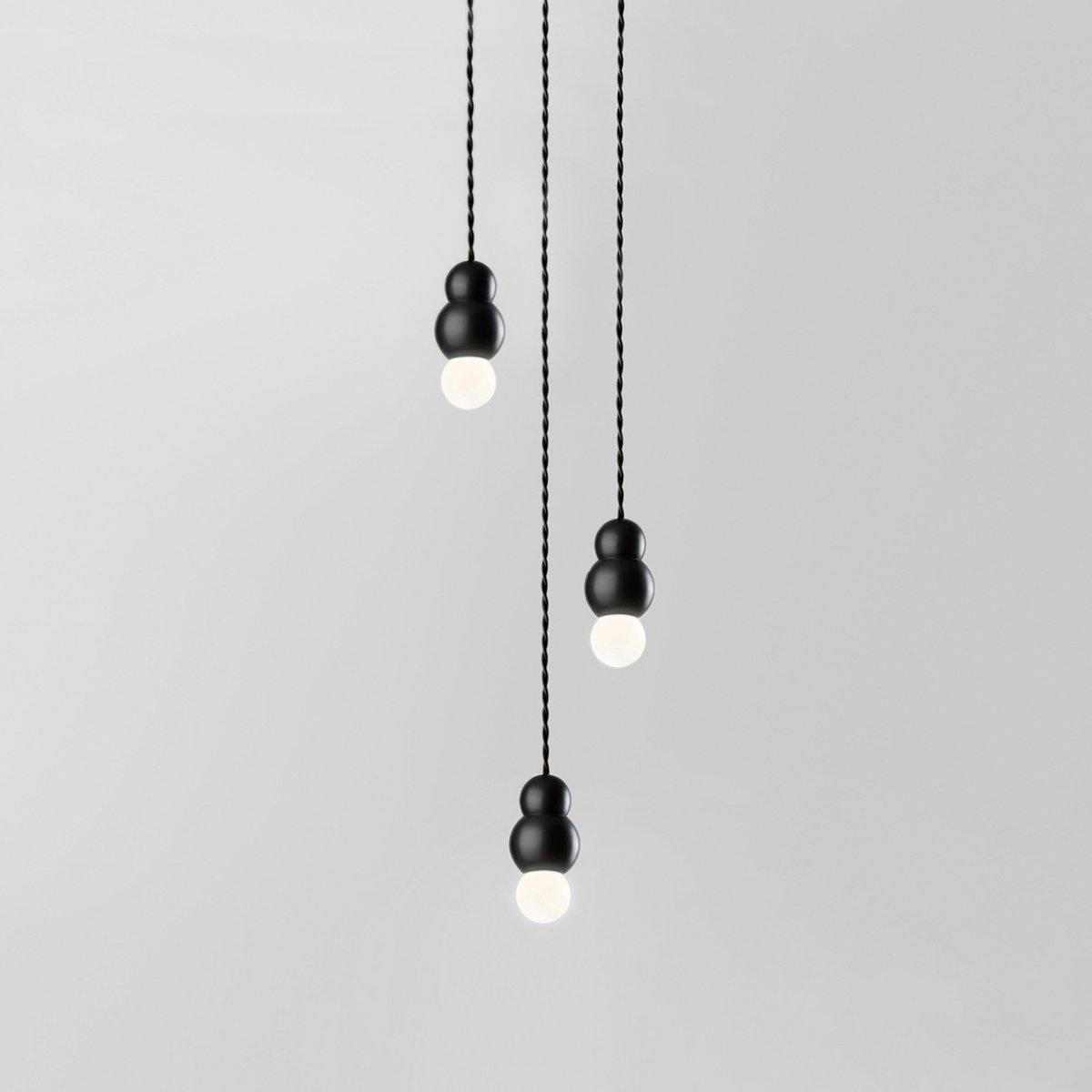 Ball Series Pendant Light 3heads ? 3.14″ x H 5.03″ / Dia 8cm x H 12.8cm / Black / Hanging Cable Pendant light