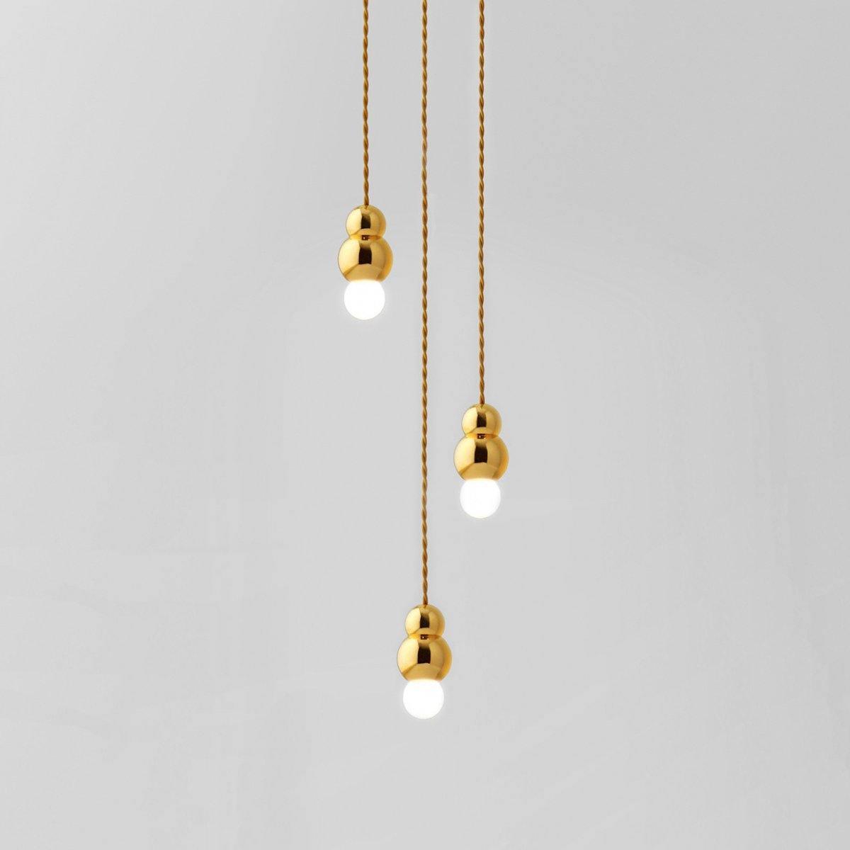 Ball Series Pendant Light 3heads ? 3.14″ x H 5.03″ / Dia 8cm x H 12.8cm / Gold / Hanging Cable Pendant light