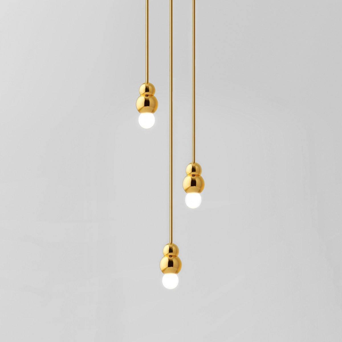 Ball Series Pendant Light 3heads ? 3.14″ x H 5.03″ / Dia 8cm x H 12.8cm / Gold / Suspension Rod Pendant light