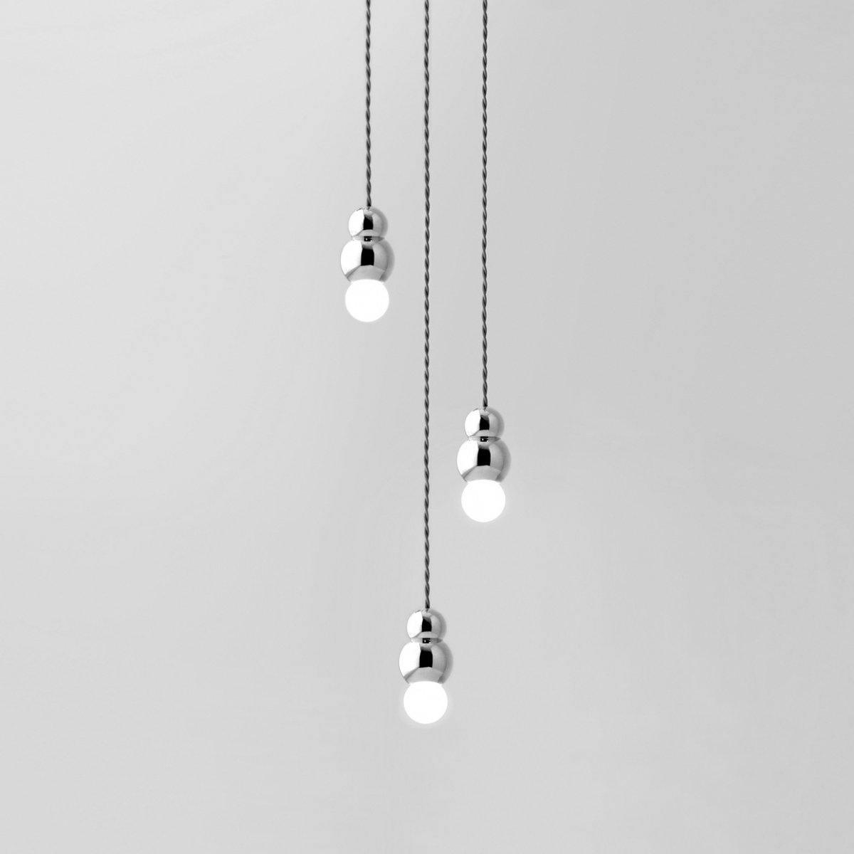 Ball Series Pendant Light 3heads ? 3.14″ x H 5.03″ / Dia 8cm x H 12.8cm / Chrome / Hanging Cable Pendant light