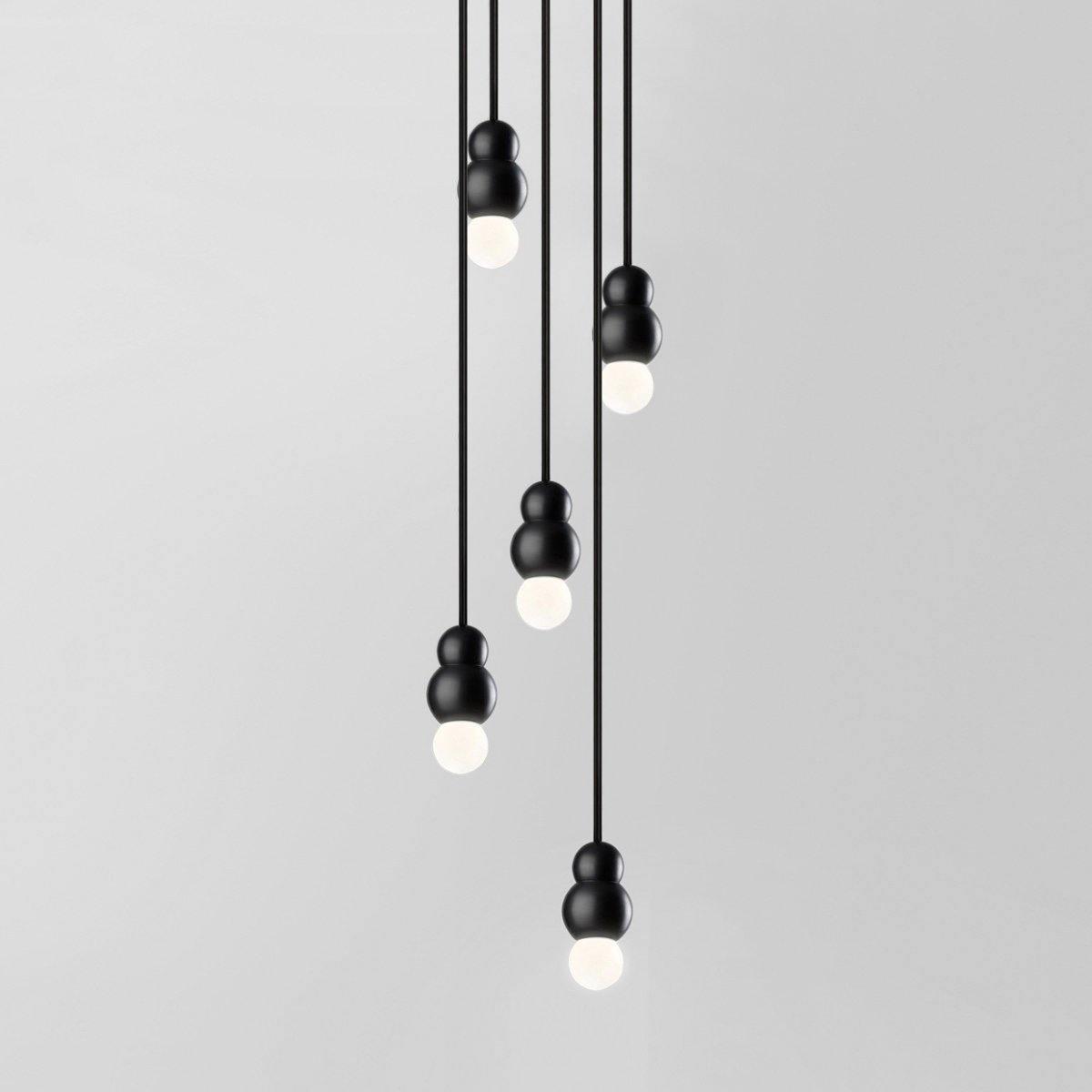 Ball Series Pendant Light 5heads ? 3.14″ x H 5.03″ / Dia 8cm x H 12.8cm / Black / Suspension Rod Pendant light