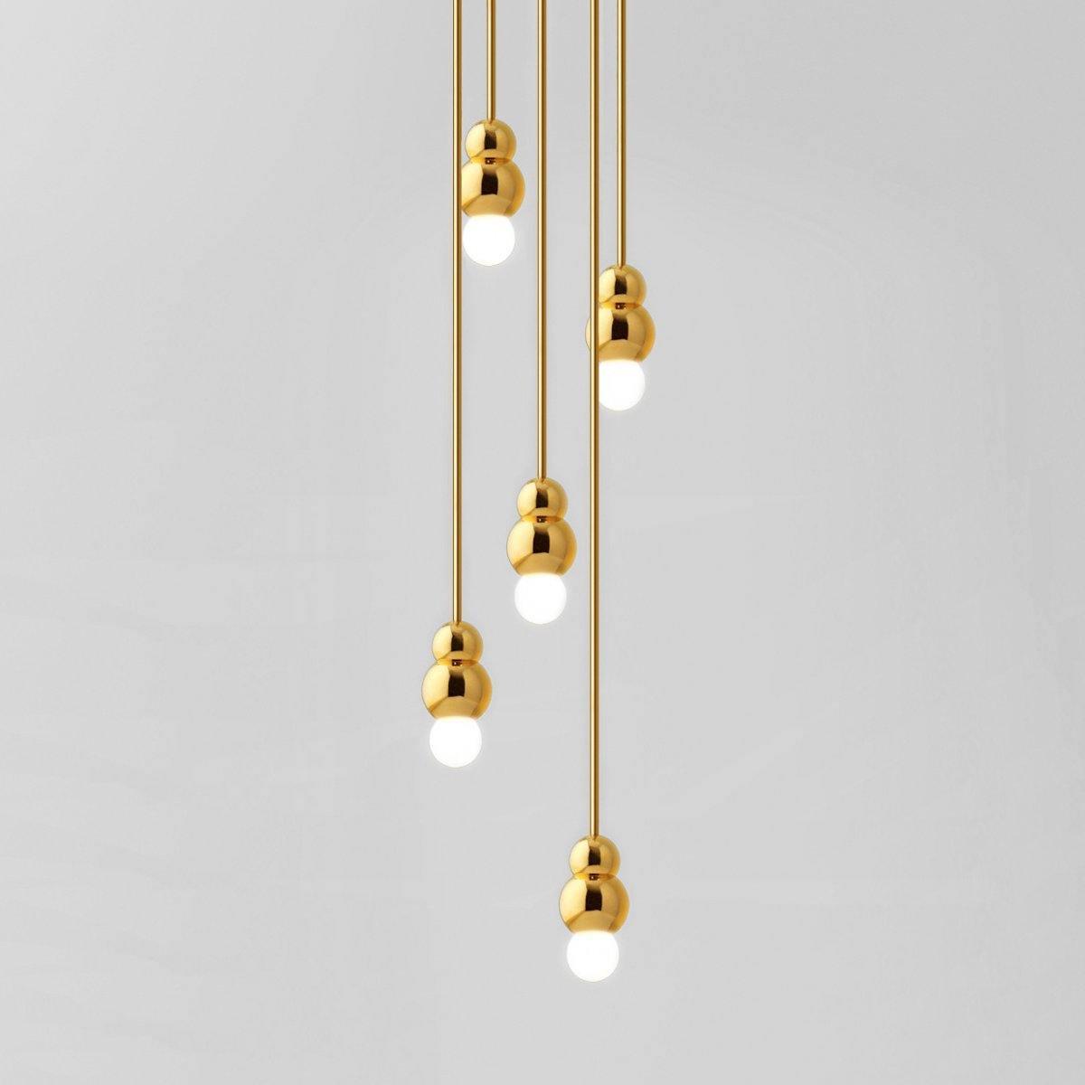Ball Series Pendant Light 5heads ? 3.14″ x H 5.03″ / Dia 8cm x H 12.8cm / Gold / Suspension Rod Pendant light