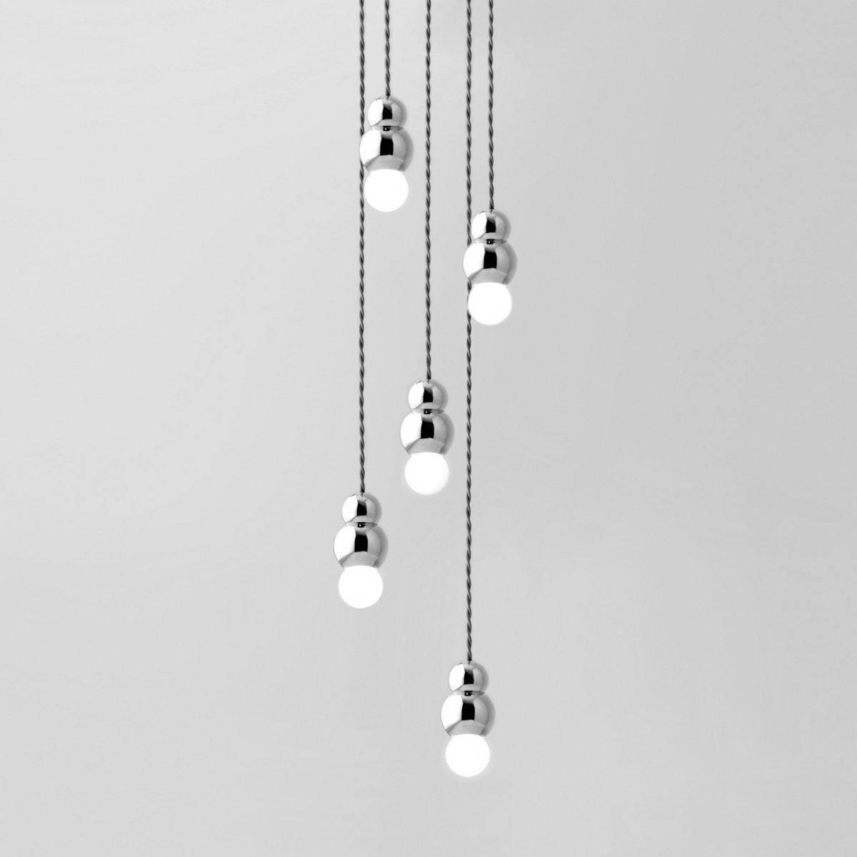 Ball Series Pendant Light 5heads ? 3.14″ x H 5.03″ / Dia 8cm x H 12.8cm / Chrome / Hanging Cable Pendant light