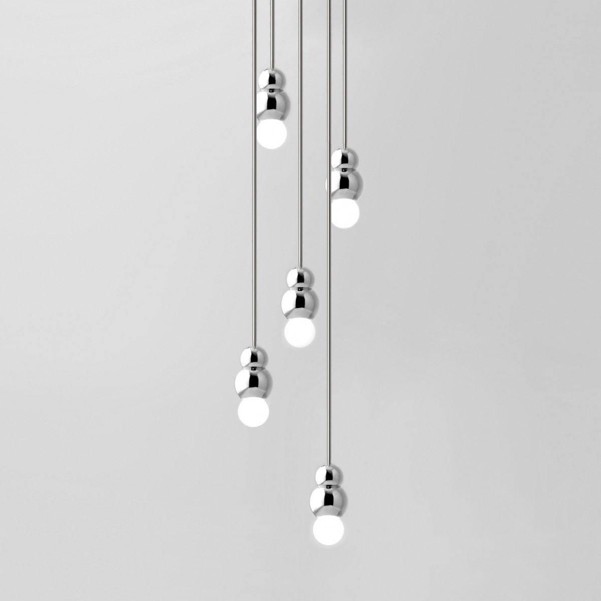 Ball Series Pendant Light 5heads ? 3.14″ x H 5.03″ / Dia 8cm x H 12.8cm / Chrome / Suspension Rod Pendant light