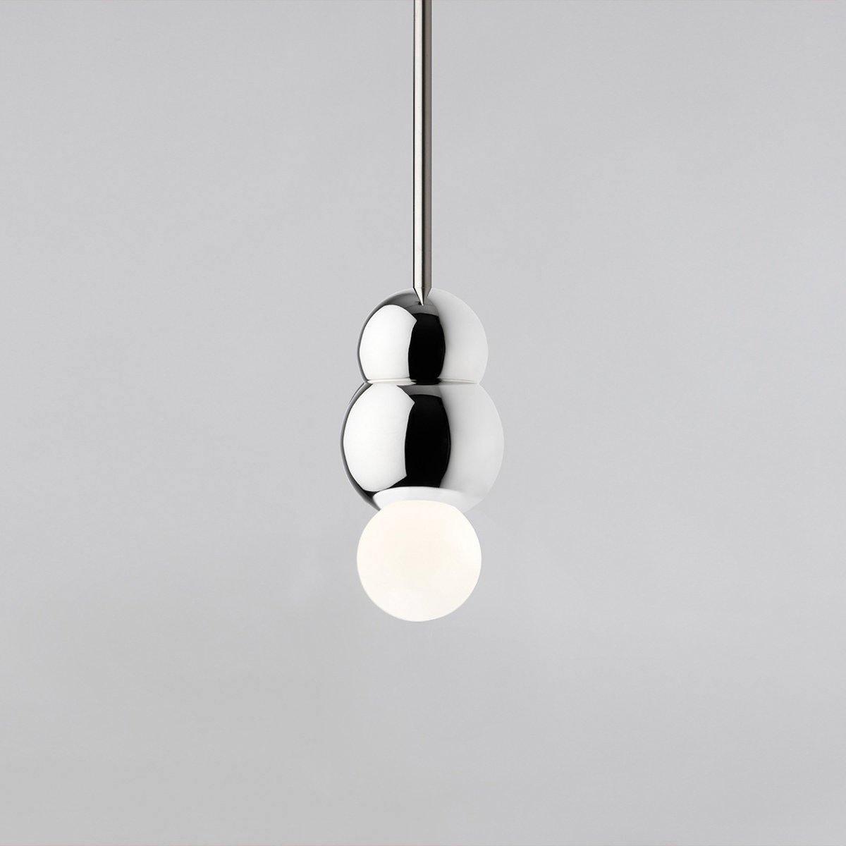 Ball Series Pendant Light ? 3.14″ x H 5.03″ / Dia 8cm x H 12.8cm / Chrome / Suspension Rod Pendant light