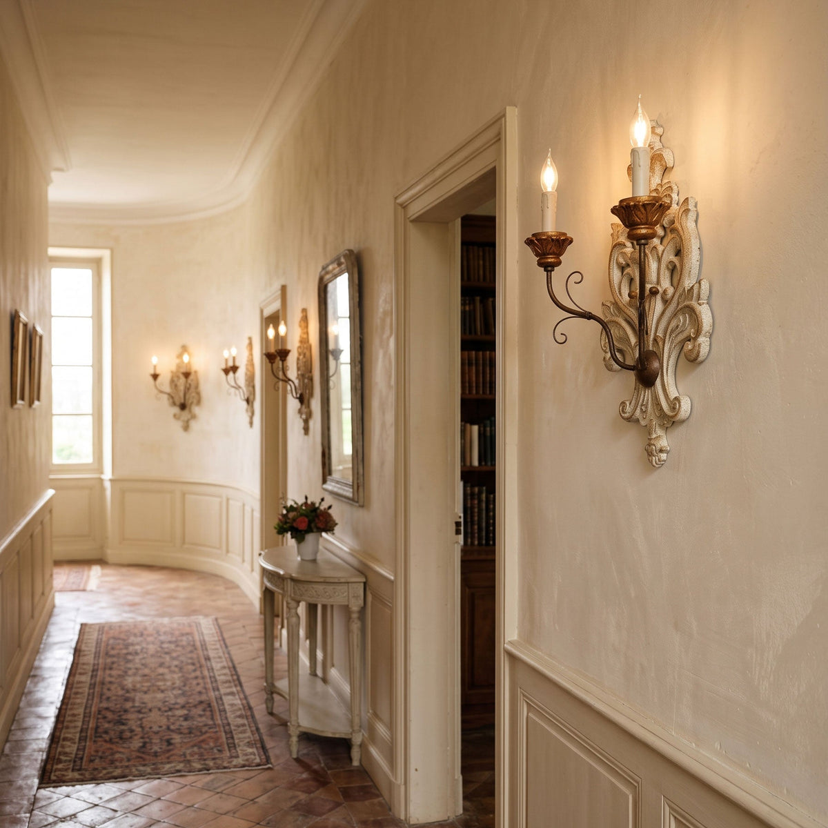 Florentine Wood Wall Lamp