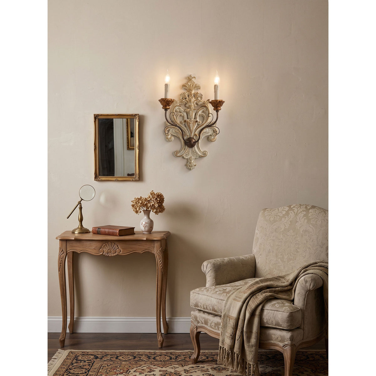 Florentine Wood Wall Lamp