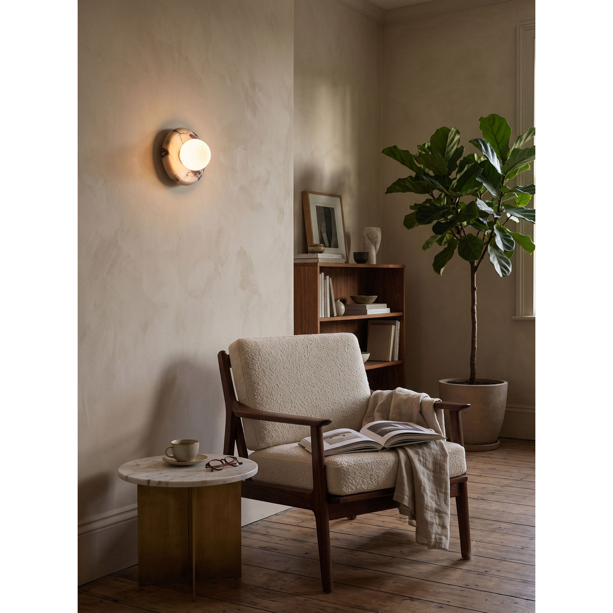Orli White Marble Sconce