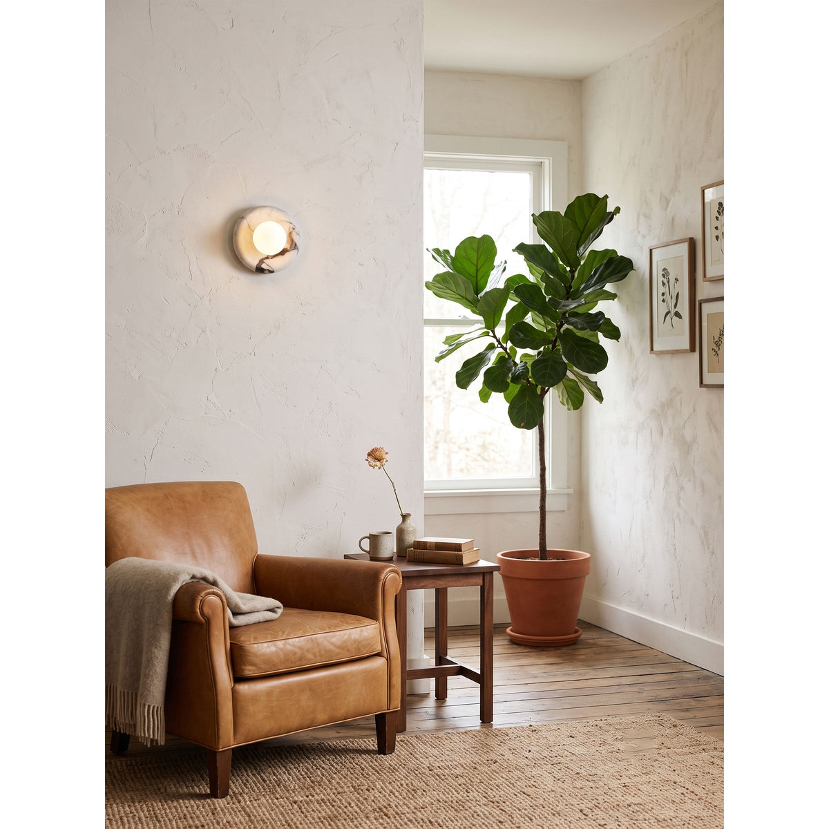Orli White Marble Sconce
